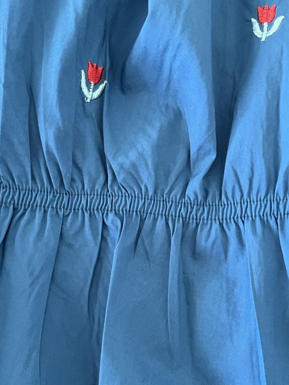 KUOSE Blue Embroidered Floral Sundress S Adjustable Straps Lined Cottagecore - Picture 11 of 14